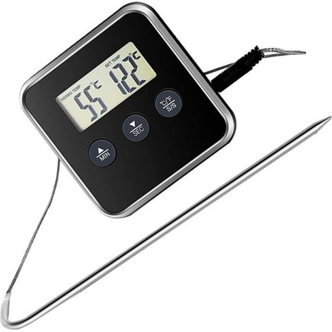 Thermomètre à Viande Numérique Minuterie Cuisine, Stable et Clair (1/5)