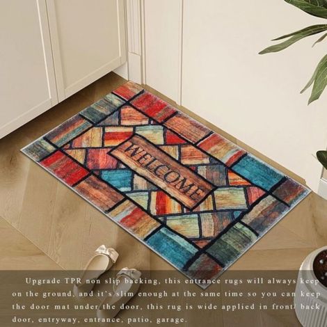 Paillasson intérieur coloré - 4060 cm - Antidérapant - Absorbant - Durable - Lavable (1/5)