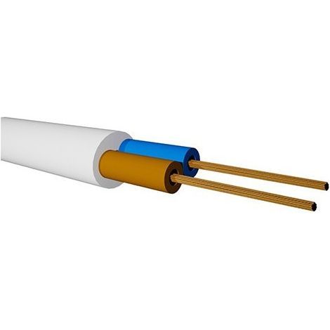 Bobine 100m tuyau électrique blanc 2x0.50mm 500v Man2x0.50/blanc