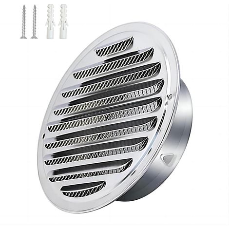 Acier Inoxydable Rond Grille de Ventilation de Tuyau D'échappement 160mm, Capot de Sortie D'air, Grille D'évacuation D'air Ronde, Hotte de Désenfumage Avec Moustiquaire (1/5)