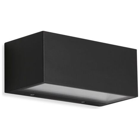 Applique murale extérieure LED noire moderne IP44 – 12W 1200 lm, lumière blanche neutre 4000K – design métal et verre pour façade, porte d’entrée ou terrasse – 20.000h
