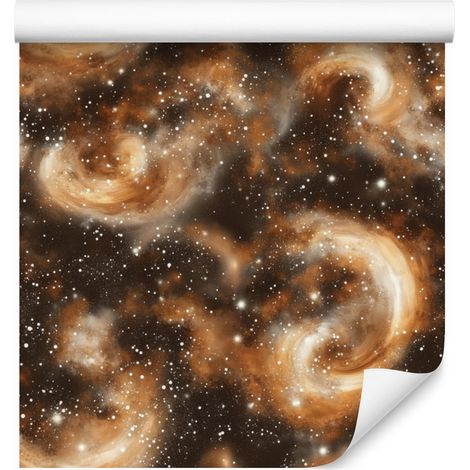Papier peint aquarelle galaxie rouille, orange, or et crème 50x1000 cm (1/5)