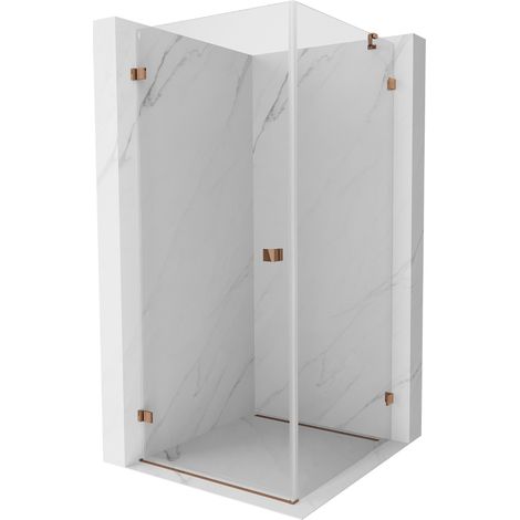 Mexen Lunar-B cabine de douche battante gauche 100 x 100 cm, transparent, or rose - 832-100-100-60-00-L (1/5)