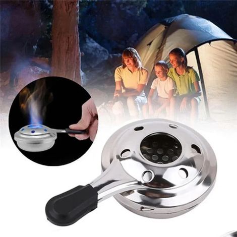 Réchaud à alcool en acier inoxydable, outils de camping, réchaud à thé, mini-réchaud d'extérieur, réchaud à alcool solide coupe-vent, équipement de camping, réchauds de cuisine portables (1/4)