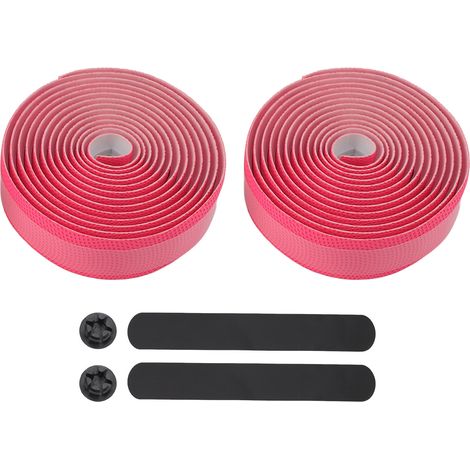 1 paire de poignées de vélo respirantes, légères, antidérapantes et absorbant les chocs (rose). (1/5)