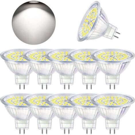 Ampoule LED GU5.3 Blanc Froid 6000K, MR16 LED 12V 5W Equivalent à 50W Halogène, Ampoules LED Spot Non Dimmable, Lot de 10