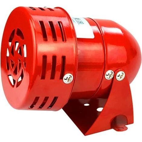 Sirène alarme extérieure 220V, 120 dB, rouge, moteur conduit – (1/5)