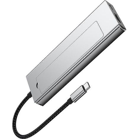 Hub USB 8 en 1 pour SSD M.2 NVMe SATA avec boîtier de stockage intégré, station d'accueil pour ordinateur portable compatible USB 3.2 Type-C vers HDMI, adaptateur USB. (1/5)