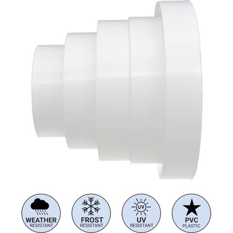 Adaptateur universel pour réduction de tuyau, tuyau de réduction en plastique, transition en PVC, diamètre 80-100-120-125-150 mm, tuyau de ventilation et tube flexible, ventilateur, sèche-linge (1/4)