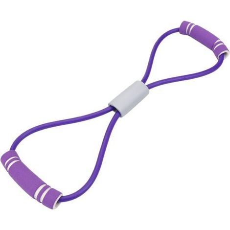 Bande de résistance violette en forme de 8 (9 kg) – tube élastique de musculation avec poignées pour les bras, les épaules et le dos – outil d'entraînement pour le renforcement musculaire, les étireme (1/5)