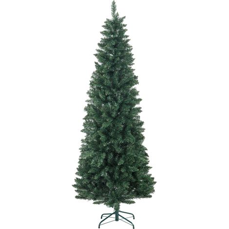 Künstlicher Weihnachtsbaum, 210 cm hoch, 687 Zweige, schlank und hoch, mit faltbarem Fuß, grün (1/5)