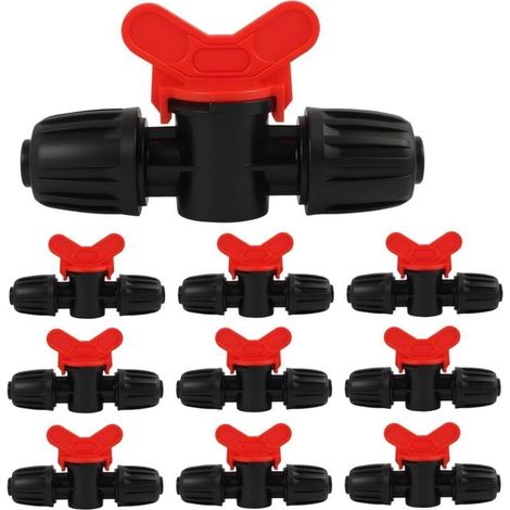 10er-Pack Tropfbewässerungsventile, 12-mm-Gartenschlauchverbinder aus Kunststoff, Außenkupplung (1/5)