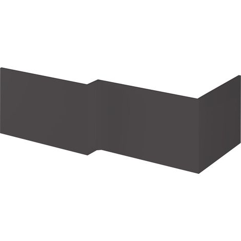 Nuie Gloss Grey 1700mm L Shaped Shower Bath Front Panel - OFF973 (1/3)