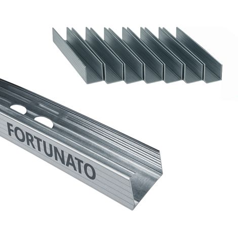 Montante c standard 2 m profilo preforato sp 0,6 mm fissaggio cartongesso 8 pz misure 47 x 49 x 50 mm - confezione 1 (1/5)