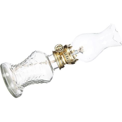Lampe à pétrole vintage en verre - KAGOLOW - Mèche - Verre transparent - Décorative - Style rétro - Ambiance chaleureuse (1/5)