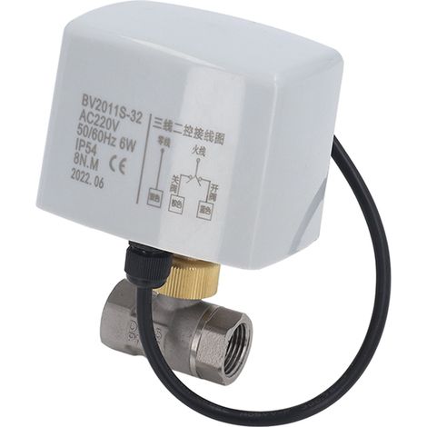 Vanne à bille en acier inoxydable DN15 à 3 fils avec moteur synchrone et interrupteur de fin de course pour systèmes CVC 220 V CA (1/5)