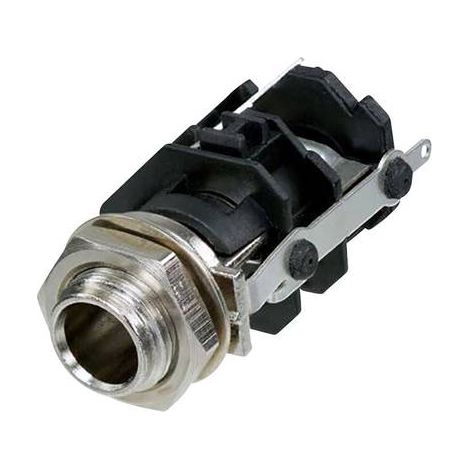 Jack 6.35 mm embase femelle, verticale Rean AV RJ3VM-S-CON Nombre de pôles: 3 stéréo noir 1 pc(s) (1/2)