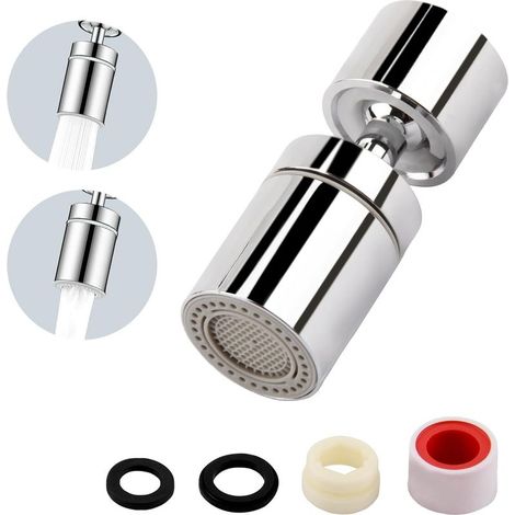 M22/M24 Embout Robinet Cuisine, 360° Pivotant Mousseur Robinet, Embout de Robinet Réglable à Deux Modes pour Robinets d'évier de Cuisine ou de Salle de Bain (1/5)