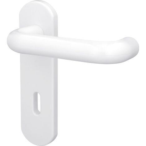 Alpertec BB-Kurzschildgarnitur Nylon weiß abgerundet Beschläge (1/2)