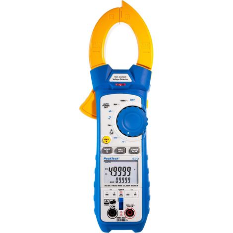 Peaktech 1670 – Pinza Amperometrica Rms con Bluetooth 4 e App 1000A Ac/Dc, Illuminazione a LED, 50.000 Conteggi, Multimetro, Pinza di Misura, Tüv/Gs, Voltmetro, Amperometro, Misure di Corrente (1/4)