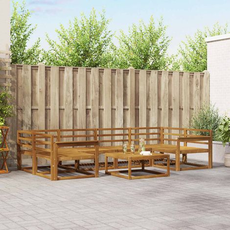 Outdoor-Sofagarnitur 7 pcs Natur Massivholz Akazie