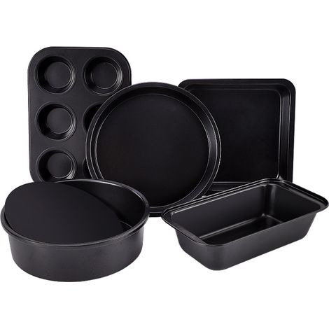 Backformen-Set, 5 Stück, mit Backblech, Kuchenformen, Kastenform, Pizzapfanne, antihaftbeschichtetes Backgeschirr zum Backen