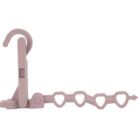 Porte-Cintres Pliant 4 Trous - Matériau PP Rotatif 90 Degrés - Pour Armoire Et Voyage - Rose (1/5)