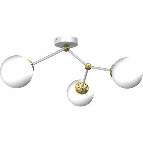 Plafonnier Milagro JOY Gold 3xE14 blanc/or 70cm verre (1/5)