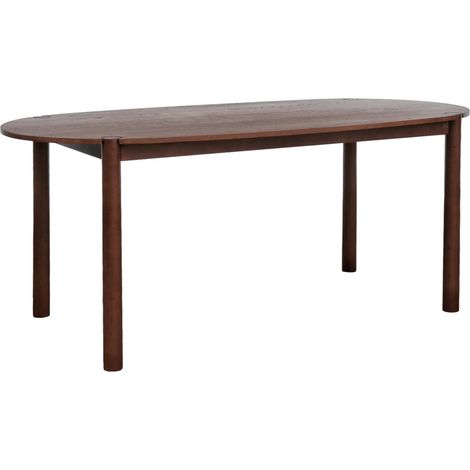 sweeek - Ovaler Esstisch 180 cm aus Heveaholz für 6 Personen