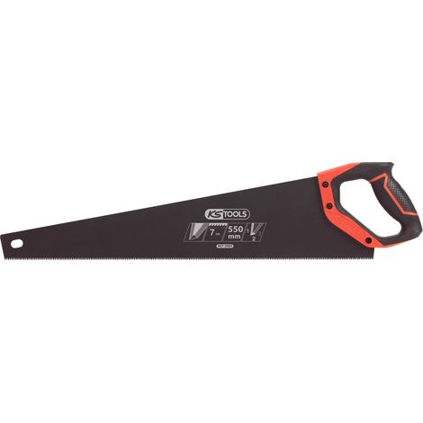 KS Tools - Scie egoine gros travaux 550mm, 3 angles de cope 7TPI, poignée bi-matière - 907.2505 (1/5)