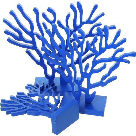corations Coralliennes en Bois 3 Pi ces Bleu Marine D (1/5)