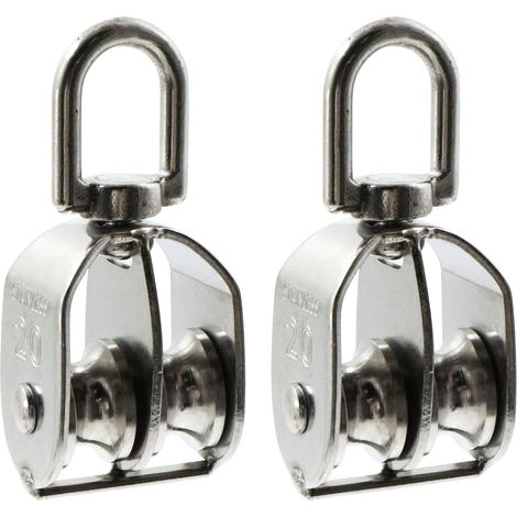Double poulie rotative en acier inoxydable charge cinquante kilogrammes pour câble de fitness et bateau