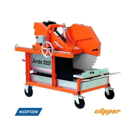 Norton – Scie de chantier 1000mm – Profondeur de coupe 420mm – Pour béton armé – Moteur électrique 400V – Châssis mobile avec roues (1/3)