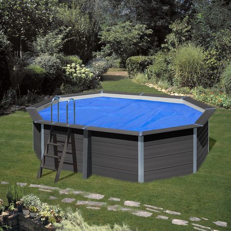 GRE – Bâche à bulles 400 µ pour piscine composite ovale 524 x 386 cm – Couverture isothermique bleue – Réduit l'évaporation de 50 %
