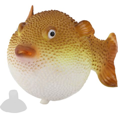 Poisson-globe lumineux en caoutchouc avec ventouse pour aquarium, orange (1/5)