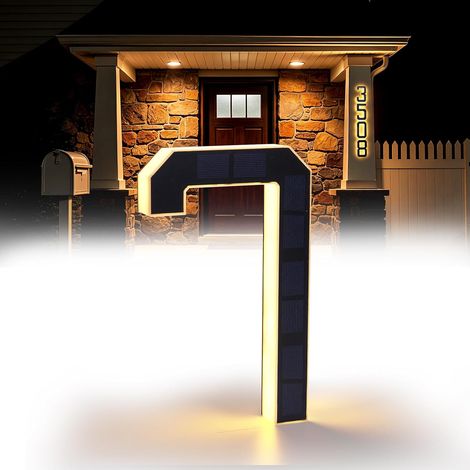 17cm Numéros de Maison Solaires Éclairés pour l'Extérieur, Plaques d'Adresse Numéros de Maison Éclairées et Imperméables LED pour Maisons, Grands Numéros de Maison Modernes Personnalisés (1/5)