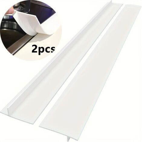 Lot de 2 joints d'étanchéité en silicone durables pour cuisine, résistants aux hautes températures, pour des plans de travail propres et sans miettes. (1/4)