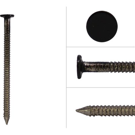 Clous annulaires à tête plate pour bardage Acier inoxydable noir (1/2)