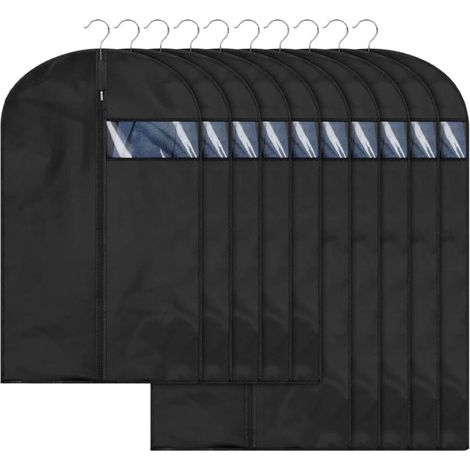 8 Housses Costume Noires Anti Poussière 3D (1/4)