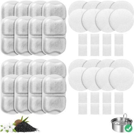 Set mit 16 Edelstahl-Wasserbrunnenfiltern für Katzen (7 l/1,8 g), 16 Ersatzfiltersets für Hunde-Wasserbrunnen, Schaumstoff-/Schwammfilter für 7-l/6,5-g-Trinknäpfe (1/5)