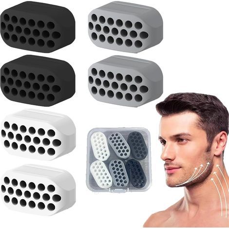 6 Pièces Machoire Musculation, Muscler Machoire Balles, Silicone Gomme Machoire Musculation, Jaw Trainer Hommes , Solid Gum, Jawline Exercice Machoire pour Double Menton Beauté du Visage (1/5)
