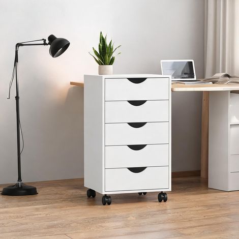 Meuble de rangement de bureau blanco en MDF 40 x 40 x 67 cm (1/5)