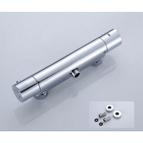Mitigeur Thermostatique Mitigeur Thermo Statique Douche Robinet de Douche Mitigeur Thermostatique,Avec Serrure de SéCurité 38 ℃ Thermostatique Douche en Laiton,Chrome (1/5)