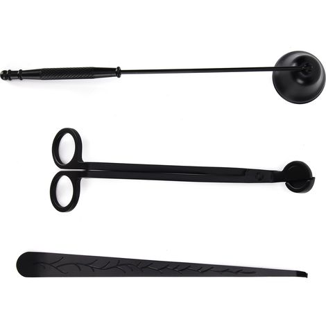 Taglia stoppino per candele, set di 3 accessori per candele squisiti, eleganti e pratici per la decorazione della stanza (nero).