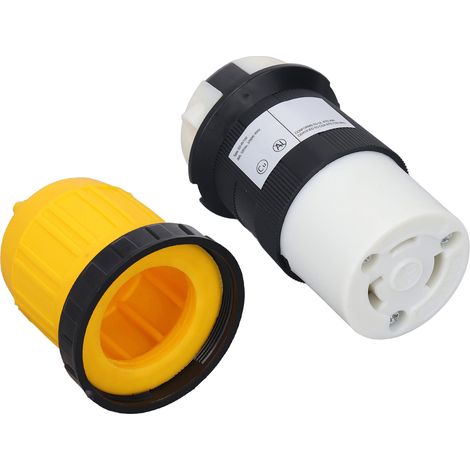 Connecteur verrouillable 30 A, isolé et de sécurité, avec cache-câble pour camping-car (1/5)