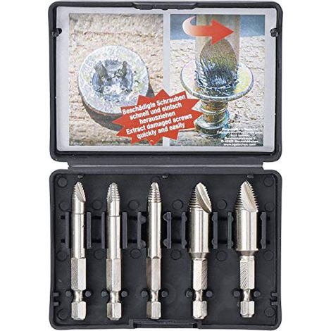 Kraftmann, 50410 viti set di estrattori per viti, 5 pezzi (1/4)