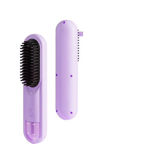 Brosse Lissante Ionique Sans Fil - Lissage & Boucles, Anti-Brûlure, Rechargeable