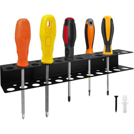 Support Mural Magnétique de Tournevis - Organiseur à 23 Emplacements de 32 cm avec Vis, Bande de Rangement Robuste