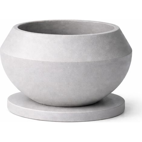 Maceta gris para bonsái, cuenco decorativo moderno para interiores.