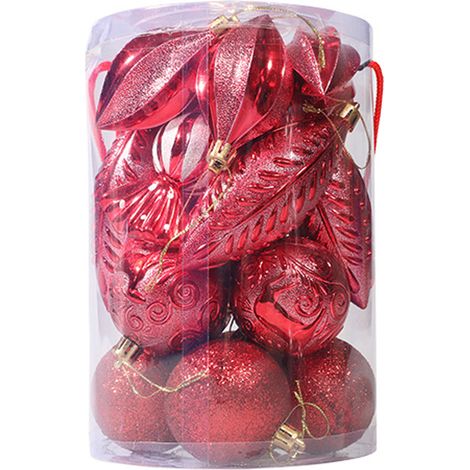 Boules de Noël décoratives pour sapin - Boules de Noël décorées de paillettes (1/5)